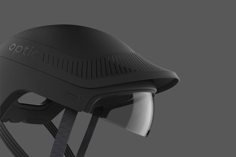 Optic biking helmet with AR glass designed by DCA Design International